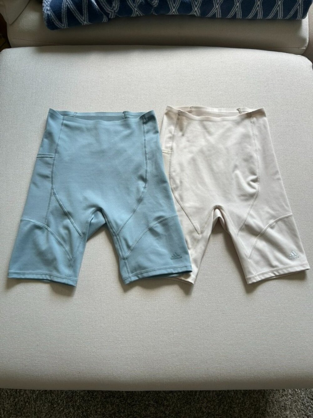 Adidas Bundle of Light Blue and Cream Yoga Bike Shorts - Picture 1 of 15